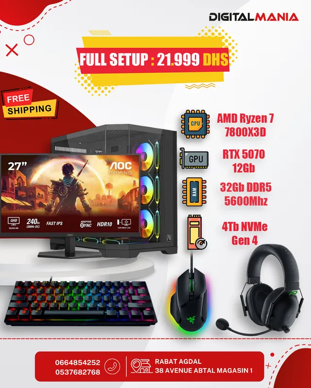 Full Setup RTX 5070 — Ryzen 7 7800X3D